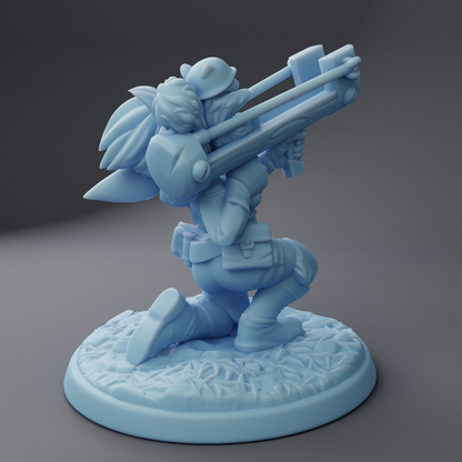 Squirrel Launcher goblin (small humanoid)! Acorn Bomber Sculpted by Twin Goddess Miniatures for Tabletop Games, Dioramas and Statues