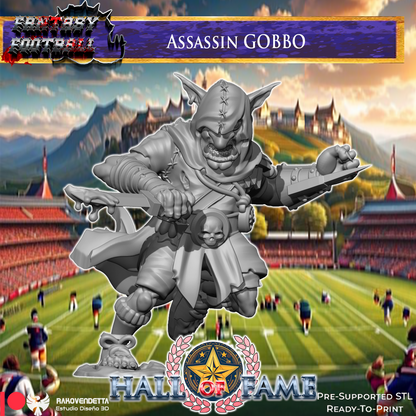 Assassin Gobbo Goblin Fantasy Football Star Player by Rako Vendetta Miniatures for Tabletop Games, Dioramas and Statues