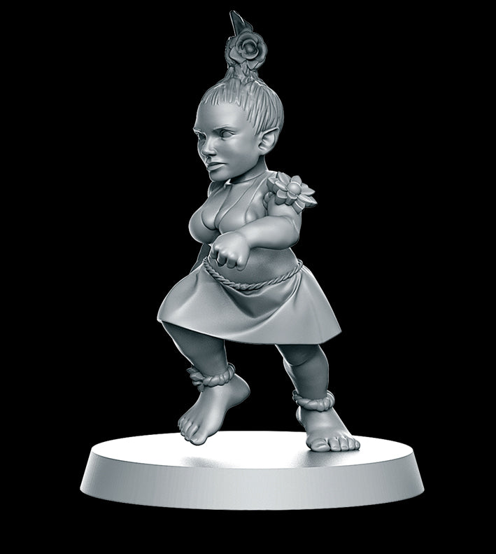 Halfling Hawai Hula Dancer Women Style Fantasy Football Team by RN Studios for Tabletop Games, Dioramas and Statues