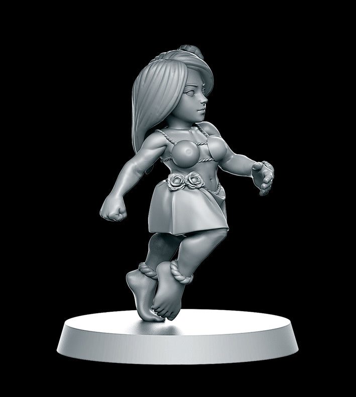 Halfling Hawai Hula Dancer Women Style Fantasy Football Team by RN Studios for Tabletop Games, Dioramas and Statues