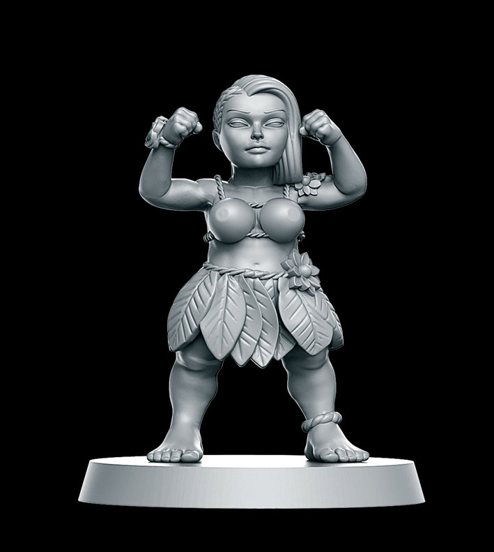 Halfling Hawai Hula Dancer Women Style Fantasy Football Team by RN Studios for Tabletop Games, Dioramas and Statues