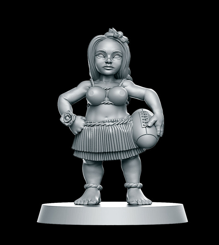 Halfling Hawai Hula Dancer Women Style Fantasy Football Team by RN Studios for Tabletop Games, Dioramas and Statues