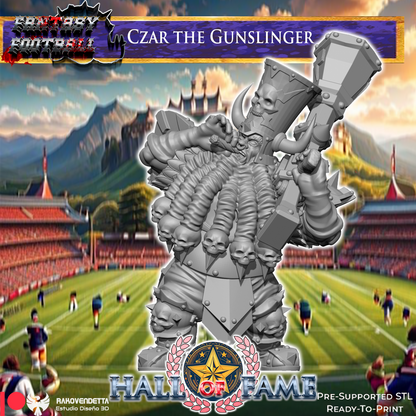 Czar the Gunslinger Havoc Dwarf Fantasy Football Star Player by Rako Vendetta Miniatures for Tabletop Games, Dioramas and Statues