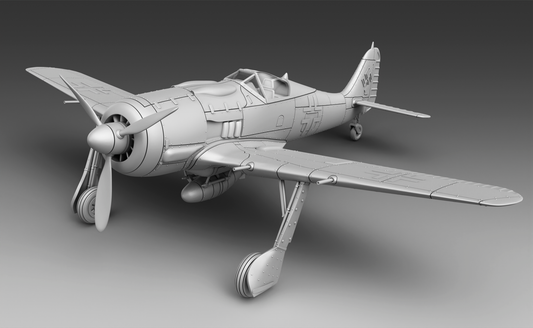 Focke-Wulf Fw 190 Shrike Nazi Luftwaffe German Air Force by 3D Fortress for Tabletop Games, Dioramas and Statues, Available in 15mm, 20mm and 28mm Scale!