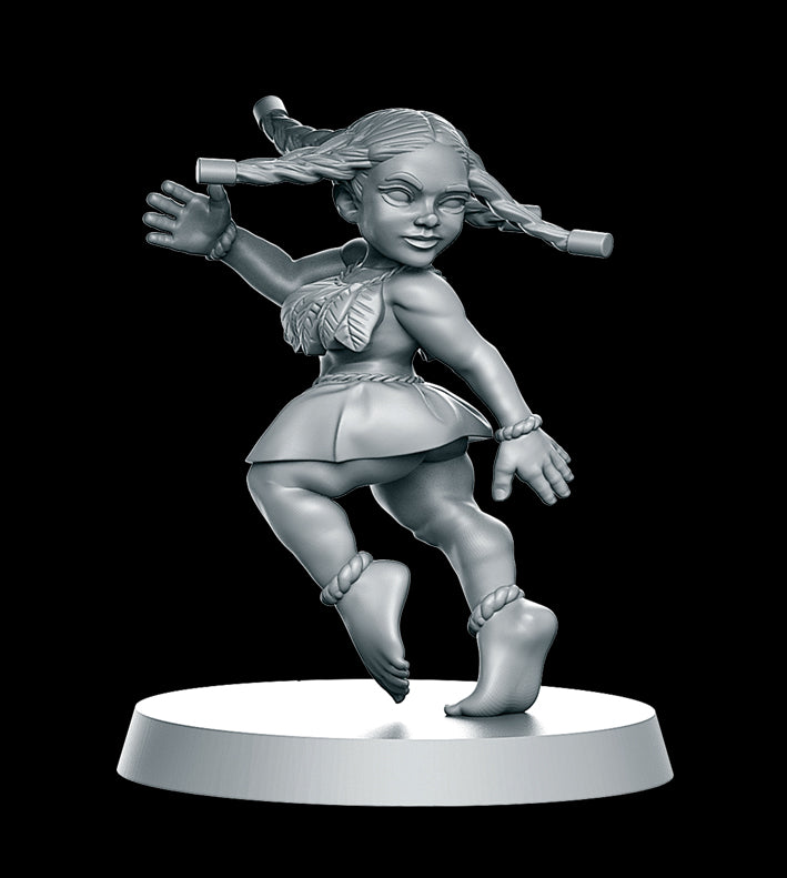 Halfling Hawai Hula Dancer Women Style Fantasy Football Team by RN Studios for Tabletop Games, Dioramas and Statues