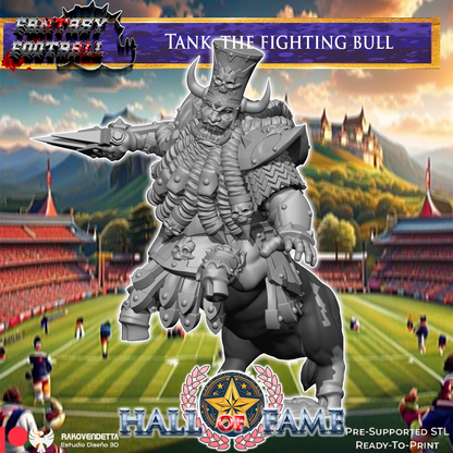 Tank the Fighting Bull Chaos Havoc Dwarf Fantasy Football Star Player by Rako Vendetta Miniatures for Tabletop Games, Dioramas and Statues