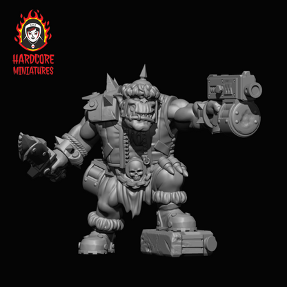 Hardcore Rider Orc Leader With Pistol and Dagger Normal and Santa Hat Versions Sculpted by Hardcore Miniatures for Tabletop Games, Dioramas and Statues