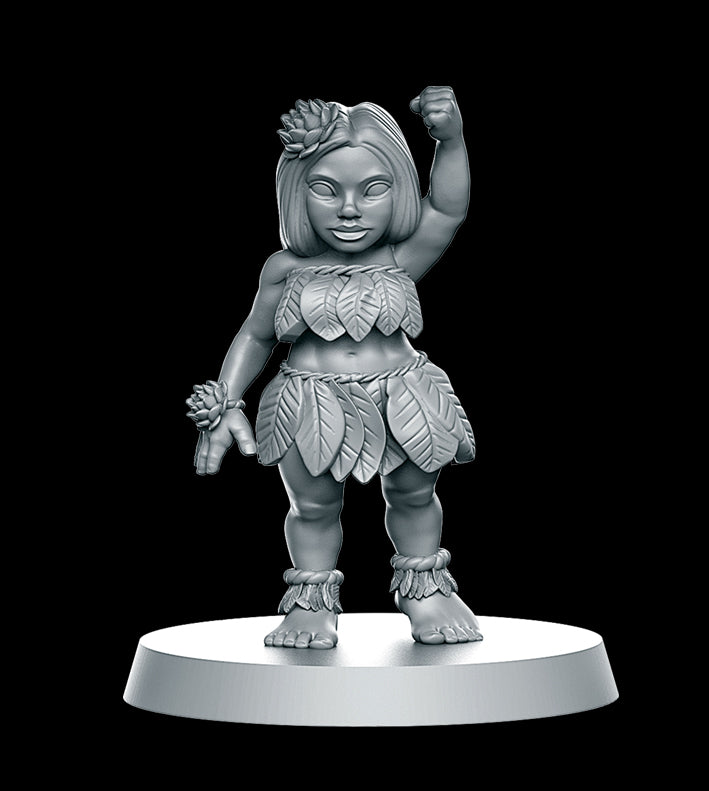 Halfling Hawai Hula Dancer Women Style Fantasy Football Team by RN Studios for Tabletop Games, Dioramas and Statues