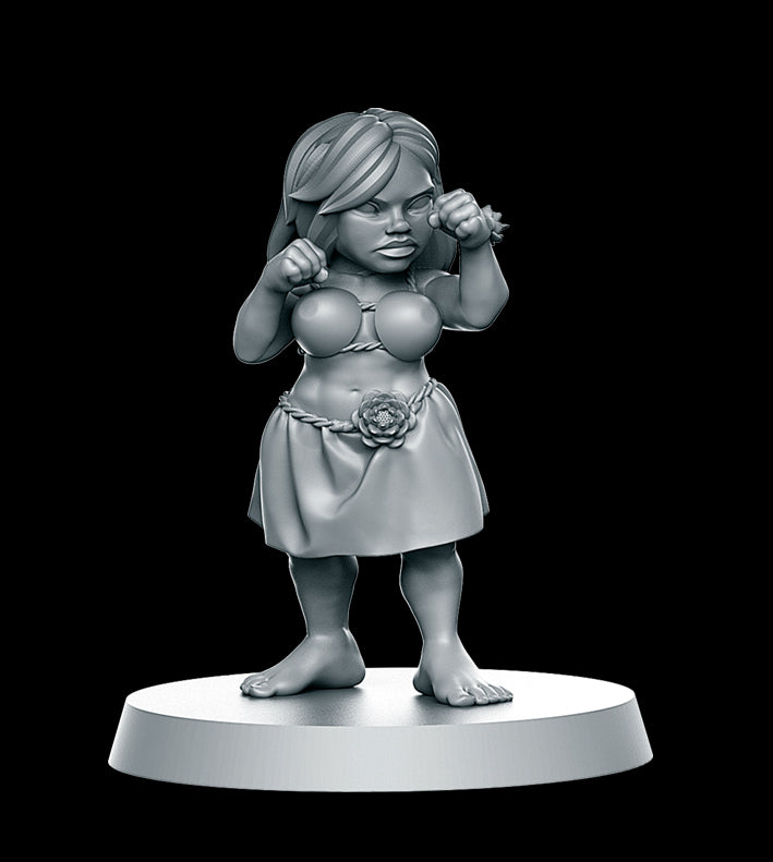 Halfling Hawai Hula Dancer Women Style Fantasy Football Team by RN Studios for Tabletop Games, Dioramas and Statues