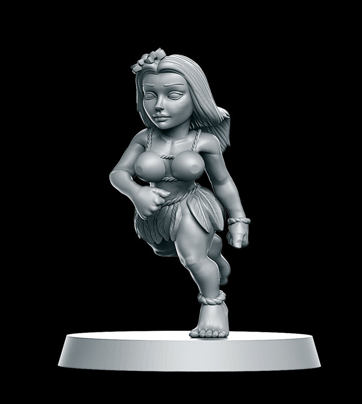 Halfling Hawai Hula Dancer Women Style Fantasy Football Team by RN Studios for Tabletop Games, Dioramas and Statues