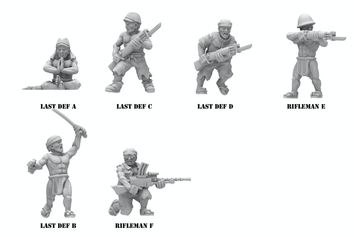 WW2 IJA (Imperial Japanese Army Last Defenders Individual and bulk From 3DBreeds March to Hell Range for Tabletop Games, Dioramas and Statues, Available in 15mm, 20mm, 28mm, 32mm, 32mm heroic, 54mm and 75mm Scale