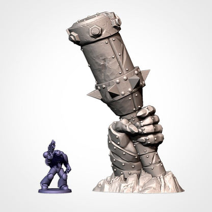 Crumbling Statue of Libertorcs Hand Holding Stick Bomb! Sculpted by Txarli Factory for Tabletop Games Terrain, Dioramas and Statues. Excellent Scenery made in FDM or Resin