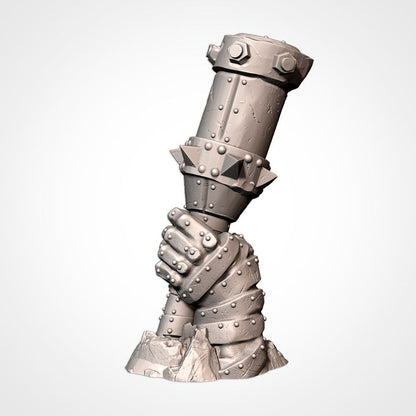 Crumbling Statue of Libertorcs Hand Holding Stick Bomb! Sculpted by Txarli Factory for Tabletop Games Terrain, Dioramas and Statues. Excellent Scenery made in FDM or Resin