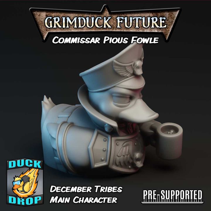 Commissar Pious Fowle - Rubber Duck - Imperial Commander Proxy - 32mm