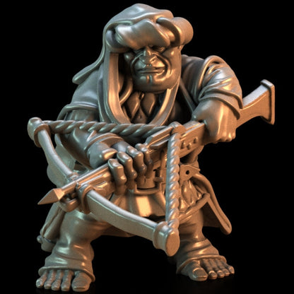 Halfling Witch Hunter With Crossbow by Ezipion for Tabletop Games, Dioramas and Statues, Available in 15mm, 28mm, 32mm, 32mm heroic, 54mm and 75mm Statue Scale