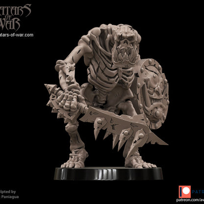 Orc Skeleton Boss #5 Greenskin Leader Sculpted by Avatars of War Miniatures for Tabletop Games, Dioramas and Statues