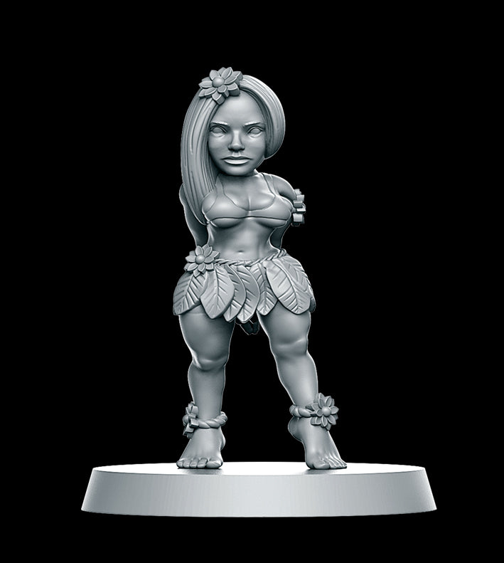 Halfling Hawai Hula Dancer Women Style Fantasy Football Team by RN Studios for Tabletop Games, Dioramas and Statues