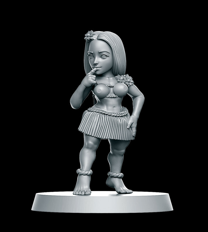 Halfling Hawai Hula Dancer Women Style Fantasy Football Team by RN Studios for Tabletop Games, Dioramas and Statues