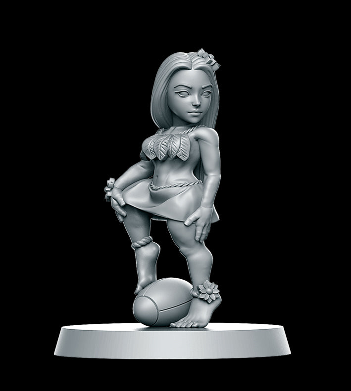 Halfling Hawai Hula Dancer Women Style Fantasy Football Team by RN Studios for Tabletop Games, Dioramas and Statues