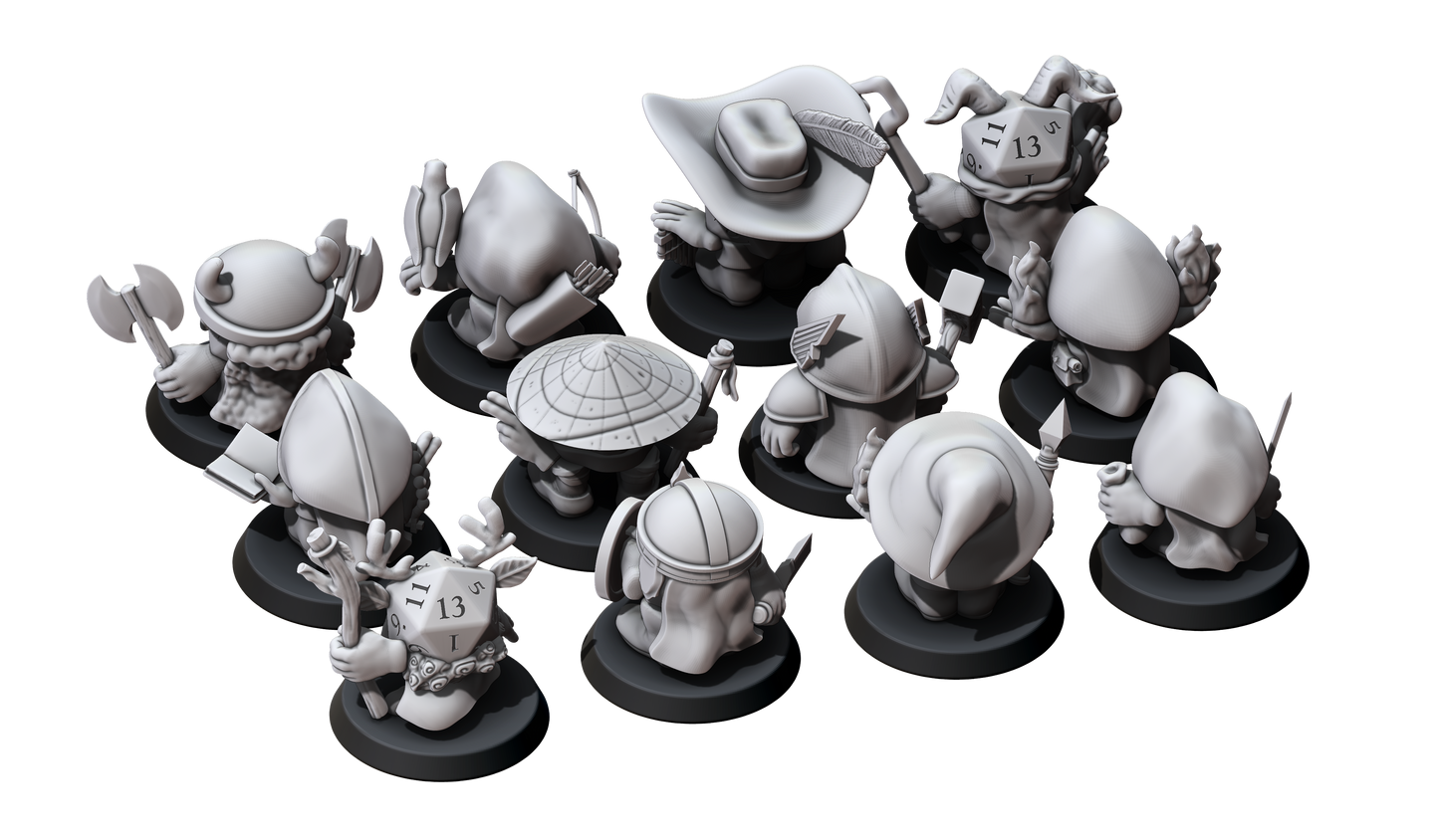 D20 Bakers Dozen Set, All 12 5e Classes Plus Artificer Construct Hero's (Small) by Minitaurus for Tabletop Games, Dioramas and Statues, Available in 15mm, 28mm, 32mm, 32mm heroic, 54mm and 75mm Statue Scale