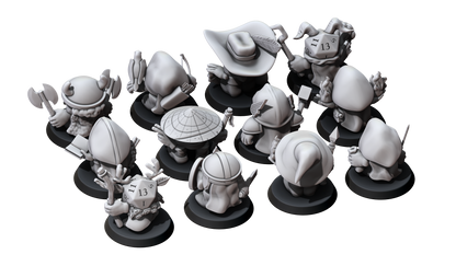 D20 Bakers Dozen Set, All 12 5e Classes Plus Artificer Construct Hero's (Small) by Minitaurus for Tabletop Games, Dioramas and Statues, Available in 15mm, 28mm, 32mm, 32mm heroic, 54mm and 75mm Statue Scale