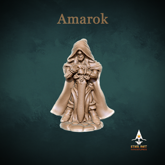 Amarok Human Fighter and Cloaked Warrior Sculpted by Star Hat Miniatures for Tabletop Games, Dioramas and Statues, Available in 15mm, 28mm, 32mm, 32mm heroic, 54mm and 75mm Statue Scale