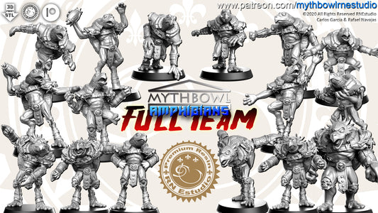 Amphibians Turtle Fantasy Football Team by RN Studios for Tabletop Games, Dioramas and Statues