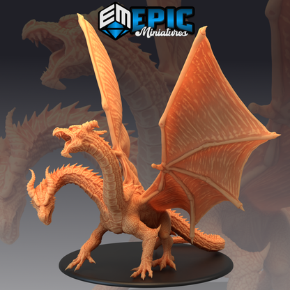 Ancient Twin Dragon #10 by Epic Miniatures and Available in 15mm, 20mm, 28mm, 32mm and Heroic scale!