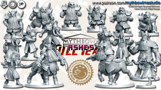 Ashes Chaos Havoc Dwarf Fantasy Football Team by RN Studios for Tabletop Games, Dioramas and Statues