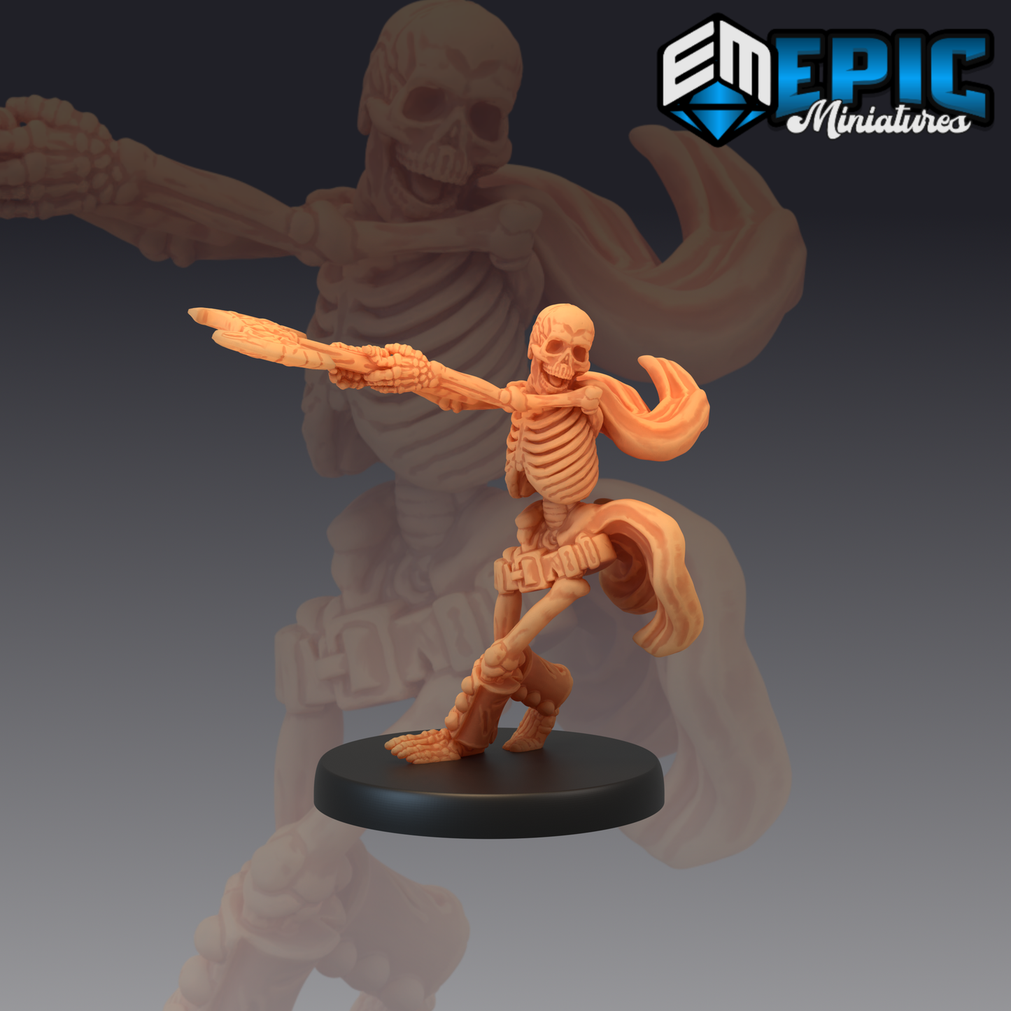 Axe Skeleton Undead Hero and Fighter #7 by Epic Miniatures and Available in 28mm, 32mm and Heroic, 54mm and 75mm scale!