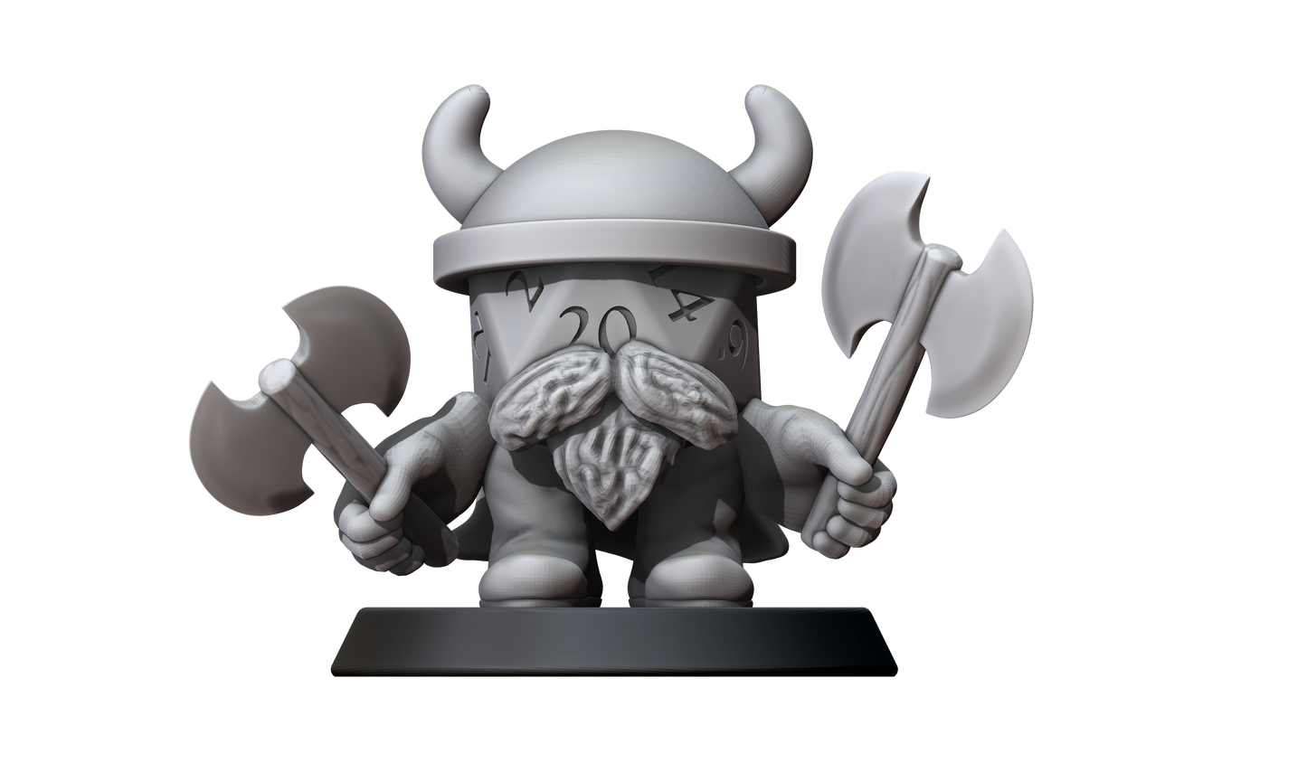 D20 Barbarian Construct Hero (Small) by Minitaurus for Tabletop Games, Dioramas and Statues, Available in 15mm, 28mm, 32mm, 32mm heroic, 54mm and 75mm Statue Scale