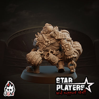 Baruk Dwarf Fantasy Football Star Player Sculpted by Ugni Miniatures for Tabletop Games, Dioramas and Statues