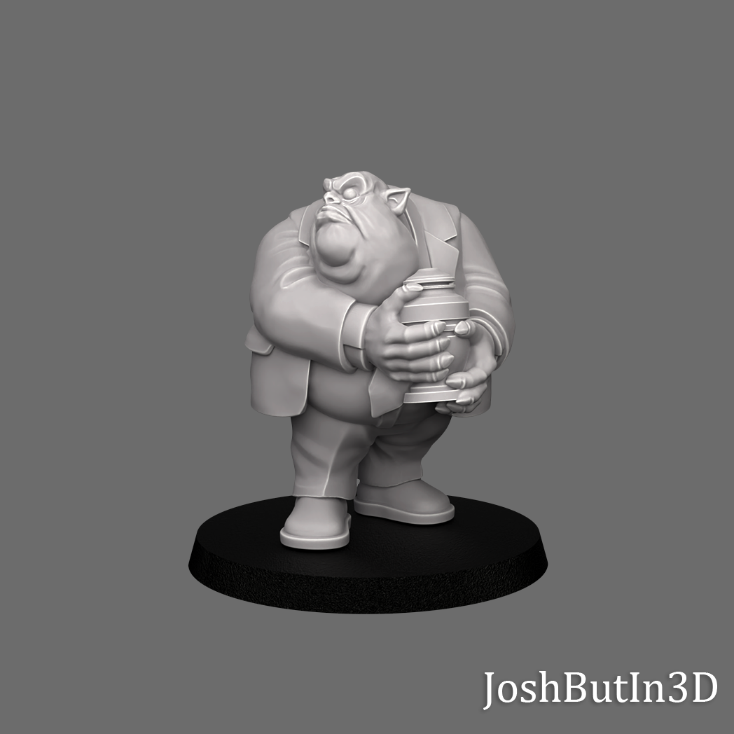 Berra (Large) Orc Grapplaz Professional Manager from Space by JoshButin3D Games for Tabletop Games, Dioramas and Statues, Available in 15mm, 28mm, 32mm, 32mm heroic, 54mm and 75mm Statue Scale