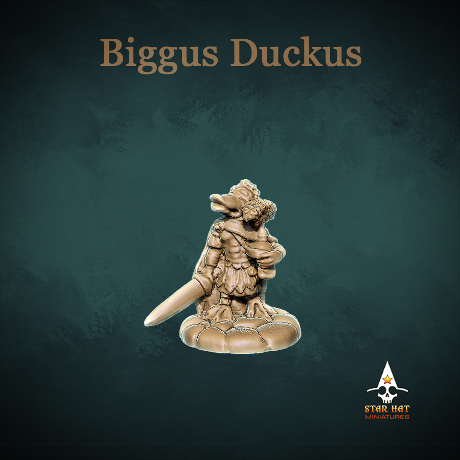 Biggus Duckus Duck-Folk, Aarakocra Khanard Pan-Roman General with Sword by Star Hat Miniatures for Tabletop Games, Dioramas and Statues, Available in 15mm, 28mm, 32mm, 32mm heroic, 54mm and 75mm Statue Scale