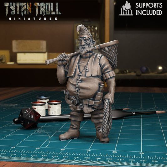 Bluto the Fisher Gnome by Tytantroll Miniatures for Tabletop Games, Dioramas and Statues