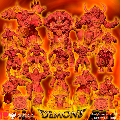 Demonios Red Blood Demons Fantasy Football Team by Rako Vendetta Miniatures for Tabletop Games, Dioramas and Statues