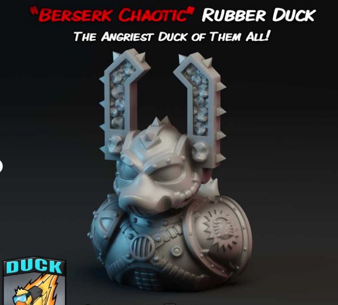 Berserk Chaotic Astral Marine Rubber Duck - Evil Space Warrior Proxy - 32mm