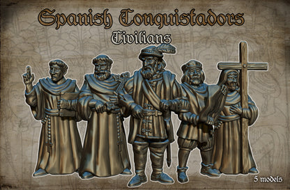 Spanish Conquistadors Civilian, Historical and Fantasy Wargaming Sculpted by Red Copper Miniatures for Tabletop Games, Dioramas and Statues, Available in 15mm, 20mm, 28mm, 32mm, 54mm and 75mm Statue Scale