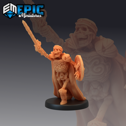 Commander Skeleton Undead Hero and Fighter with Sword and Shield #3 by Epic Miniatures and Available in 28mm, 32mm and Heroic, 54mm and 75mm scale!