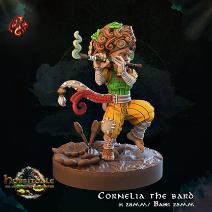 Halfling Cornelia the Bard with Flute by Crippled God Foundry for Tabletop Games, Dioramas and Statues, Available in 15mm, 28mm, 32mm, 32mm heroic, 54mm and 75mm Statue Scale