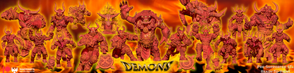 Demonios Red Blood Demons Fantasy Football Team by Rako Vendetta Miniatures for Tabletop Games, Dioramas and Statues