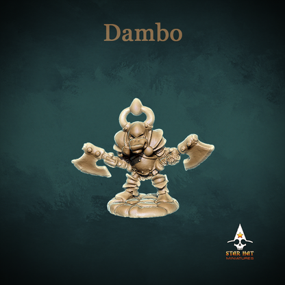 Dambo Duck-Folk, Aarakocra Khanard Havoc Warlord with Two Axes by Star Hat Miniatures for Tabletop Games, Dioramas and Statues, Available in 15mm, 28mm, 32mm, 32mm heroic, 54mm and 75mm Statue Scale