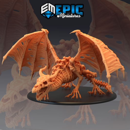 Draco Lich Undead Zombie Dragon #1 by Epic Miniatures and Available in 15mm, 20mm, 28mm, 32mm and Heroic scale!
