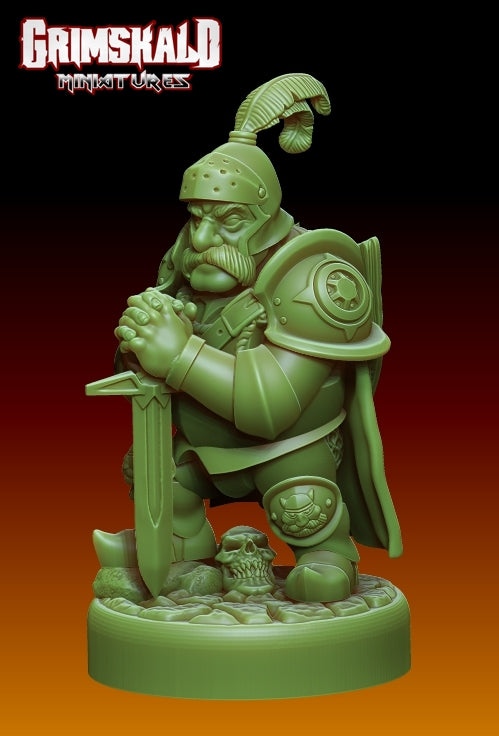 Dwarf Warrior Sworsdmen Knight and Fighter for the Thane by Grimskald Games for Tabletop Games, Dioramas and Statues, Available in 15mm, 28mm, 32mm, 32mm heroic, 54mm and 75mm Statue Scale