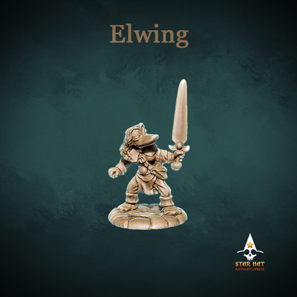 Elwing Duck-Folk, Aarakocra Khanard Adventuring Fighter with Sword by Star Hat Miniatures for Tabletop Games, Dioramas and Statues, Available in 15mm, 28mm, 32mm, 32mm heroic, 54mm and 75mm Statue Scale