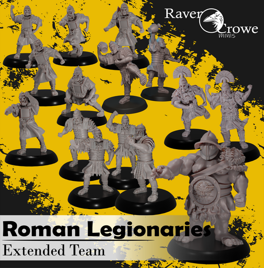 Roman Legion Fantasy Football Human Team Featuring EXLUSIVE Miniature by Raven Crowe Miniatures for Tabletop Games, Dioramas and Statues