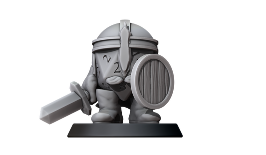 D20 Fighter Construct Hero (Small) by Minitaurus for Tabletop Games, Dioramas and Statues, Available in 15mm, 28mm, 32mm, 32mm heroic, 54mm and 75mm Statue Scale