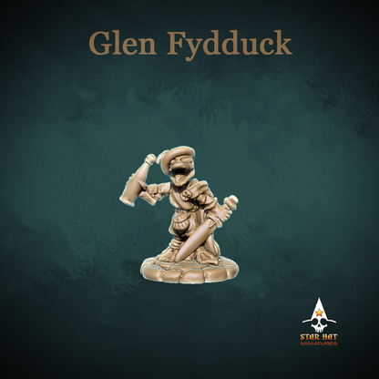 Glen Fydduck Duck-Folk, Aarakocra Khanard Warlord and Barbarian Chieftan of the Ponds by Star Hat Miniatures for Tabletop Games, Dioramas and Statues, Available in 15mm, 28mm, 32mm, 32mm heroic, 54mm and 75mm Statue Scale