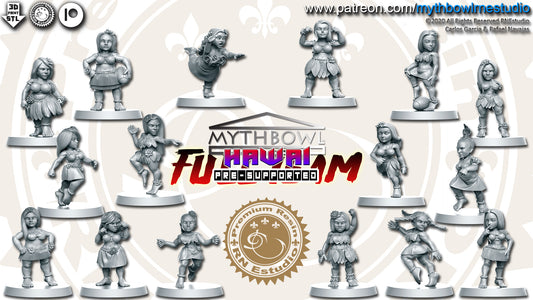 Halfling Hawai Hula Dancer Women Style Fantasy Football Team by RN Studios for Tabletop Games, Dioramas and Statues