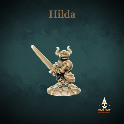 Hilda Duck-Folk, Aarakocra Khanard Warlord Chieftan of the Ponds by Star Hat Miniatures for Tabletop Games, Dioramas and Statues, Available in 15mm, 28mm, 32mm, 32mm heroic, 54mm and 75mm Statue Scale